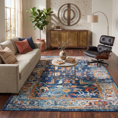  Honig Distressed Boho Farmhouse Floral Area Rug