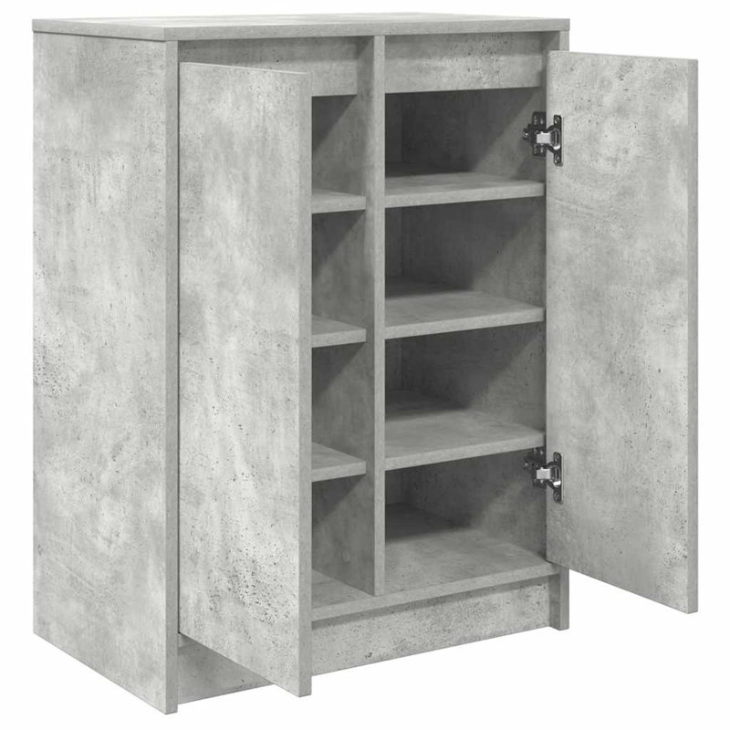 8 Pair Shoe Storage Cabinet, Concrete Grey