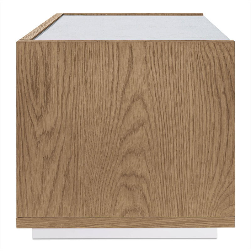 2 - Drawer Nightstand in Dark Grey, Light Rosa/Oak