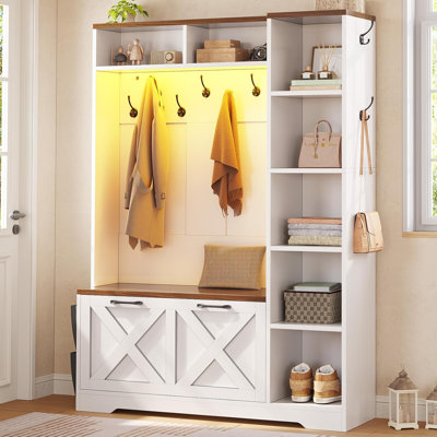 Hall Tree With Bench And Shoe Storage