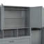 Lit escamotable simple simple avec placard, tiroirs et bureau - gris (OLD SKU: LP000595AAE-1)