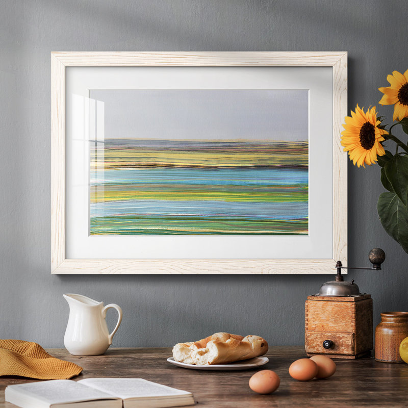 Parallel Striae I - reproduction de cadre photo simple, Blanc, H 14 po x l 20 po x P 1,5 po