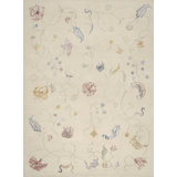 Floral Area Rug in Cream