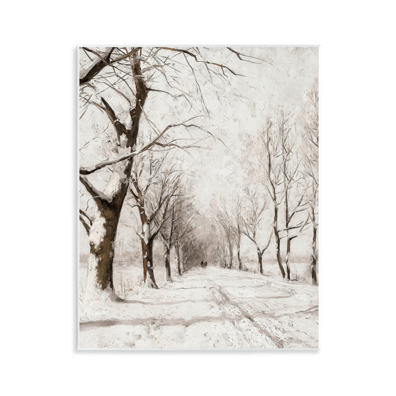 "Snowy Winter Lane", art mural par lettres et lignes