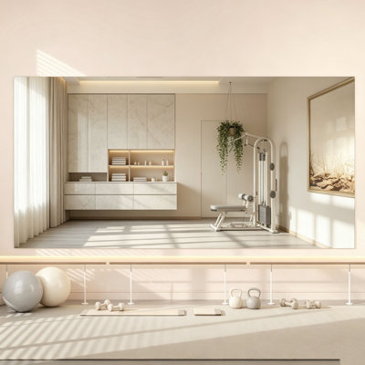 Miroir de salle de gym à domicile L 72 po x l 36 po - 1 grand miroir de corps entier sans cadre pour l'entraînement, le yoga, le garage, la chambre à coucher et la danse