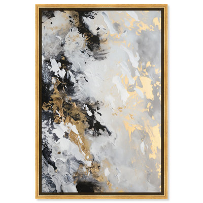 Sable Glint Canvas Black Paint Abstract by Art Remedy