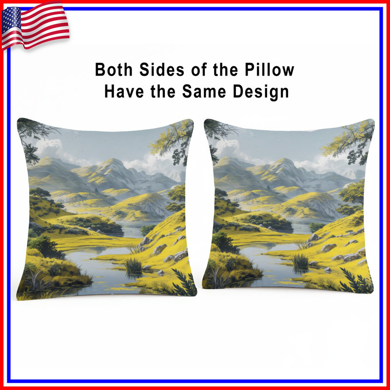 Coussins décoratifs Yellow Hills, 26 x 26 pouces