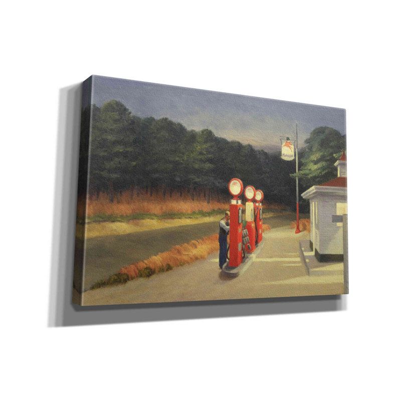«Gas, 1940» par Edward Hopper, estampe numérique sur toile, H 18 po x l 26 po x P 0,75 po