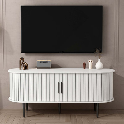 Console moderne avec compartiment de rangement et porte coulissante pour salon, chambre à coucher, bureau