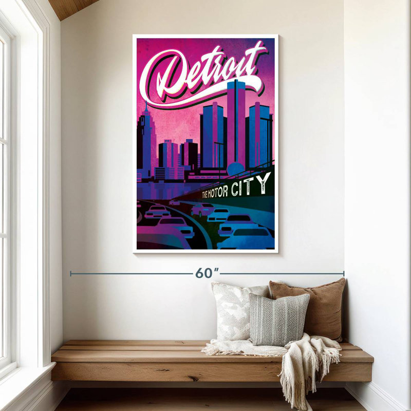The Motor City Detroit, H 48 po x l 32 po