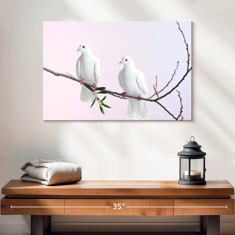 Brampt Perched White Doves, 16" H x 24" W