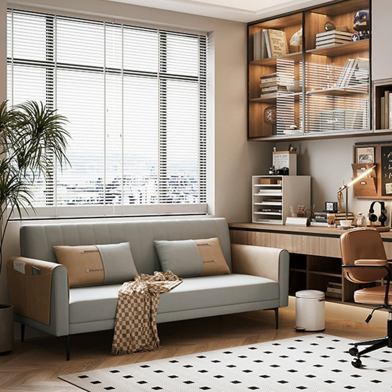 Canapé-lit modulaire en polyester LightGray avec rangement