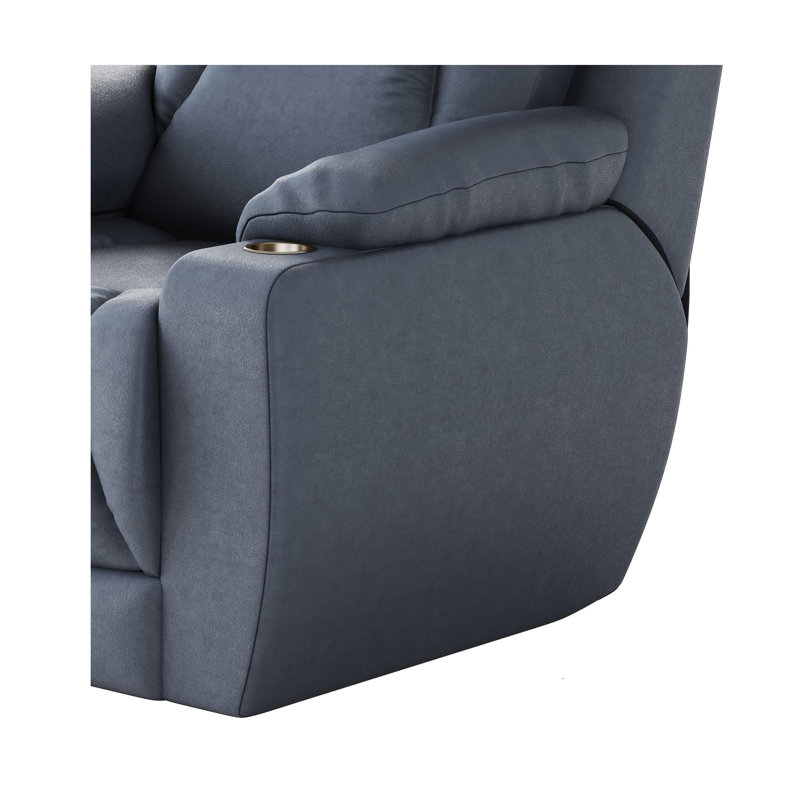 Fauteuil inclinable en cuir pour homme, Cuir véritable bleu