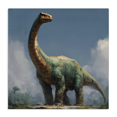 Brontosaure colossal dans une toile de prairie, design par Wumples