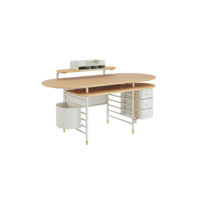Frank Lloyd Wright Racine Desk with Storage and Accessories
