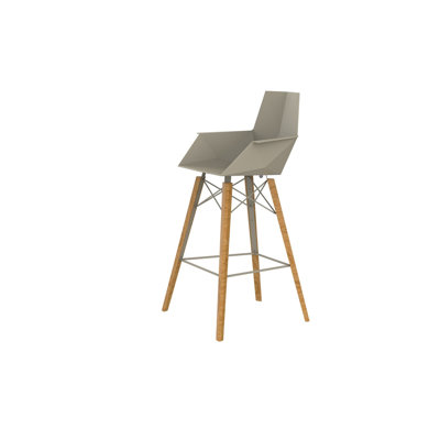 Faz Bar Stool with Solid Wood Frame