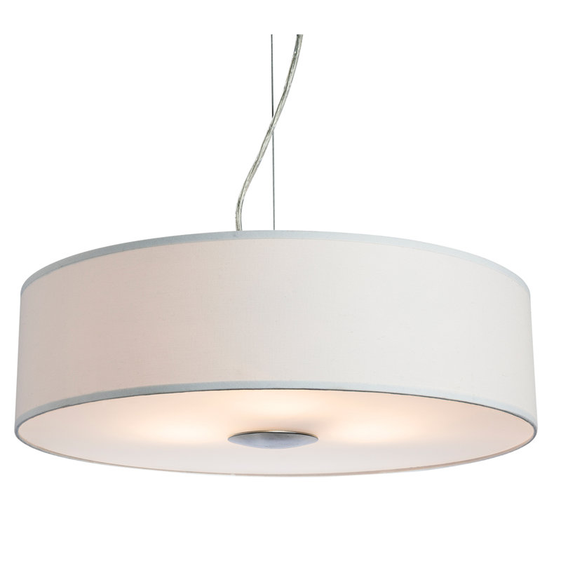 Madison 3 - Light Natural Drum Pendant, Cream