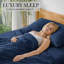 Ensemble de draps en bambou ultra doux - ensemble de 4 pièces - infroissable - feuilles de refroidissement avec poches profondes-612286708-612286706