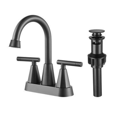 Robinet pour salle de bain à 2 poignées avec ensemble de bonde centrales