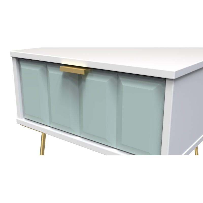 Allem 1 Drawer Bedside Cabinet (Ready Assembled), Duck/White