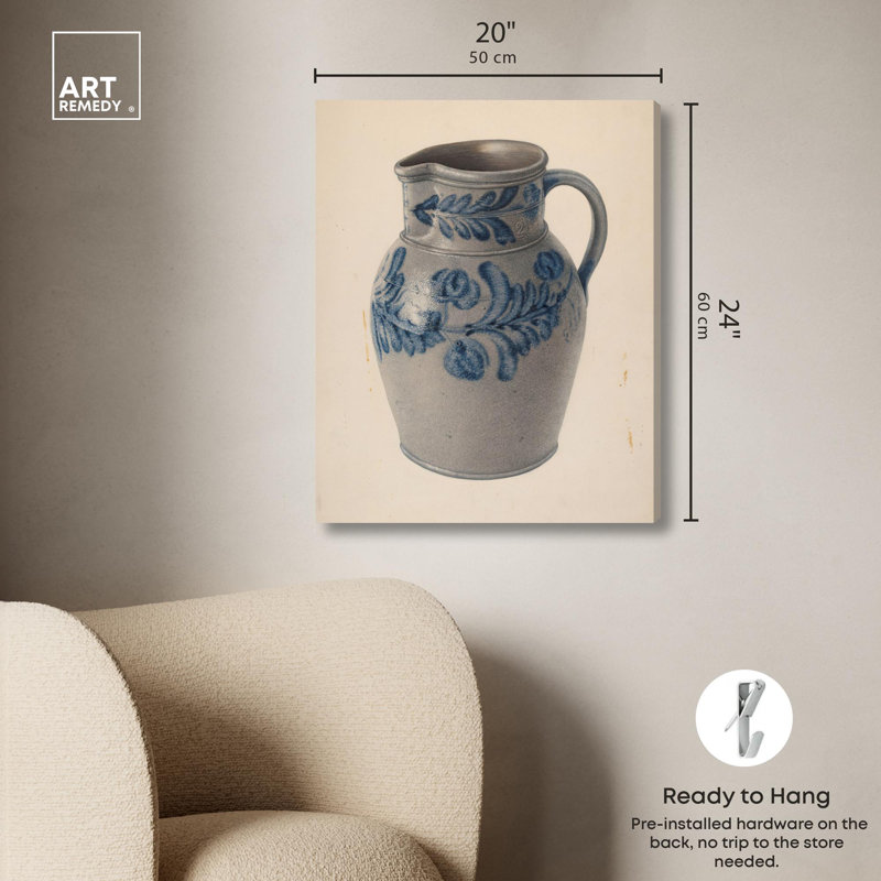 «Blue Vine», reproduction d'art sur toile par Art Remedy, H 45 po x l 36 po, Toile tendue avec châssis