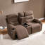 Canapé d'angle en L 4 places de 101,2 po avec inclinaison électrique et double console, marron-1594489425-1596840642
