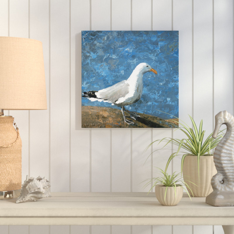 « painted côtier goéland », reproduction de peinture à l’acrylique sur toile, H 16 po x l 16 po, Toile tendue