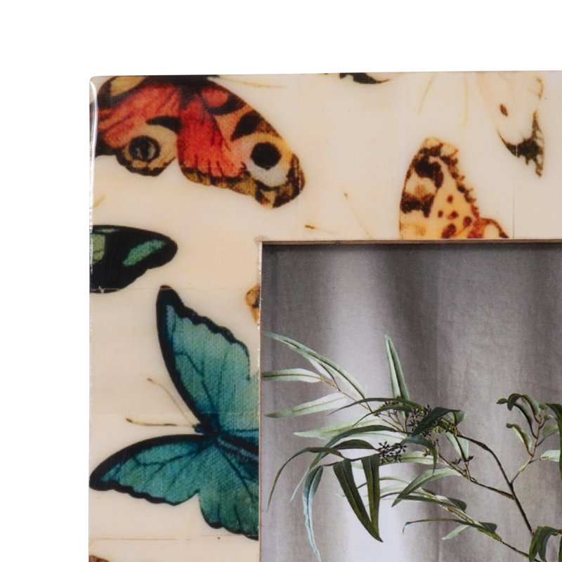 Cadre photo rectangulaire élégant avec bordure papillon - Cadre photo décoratif pour présentoir ou tablette, 5 po x 7 po
