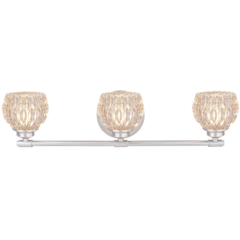 Luminaire nickel brossé à 3 lumières pour meuble-lavabo