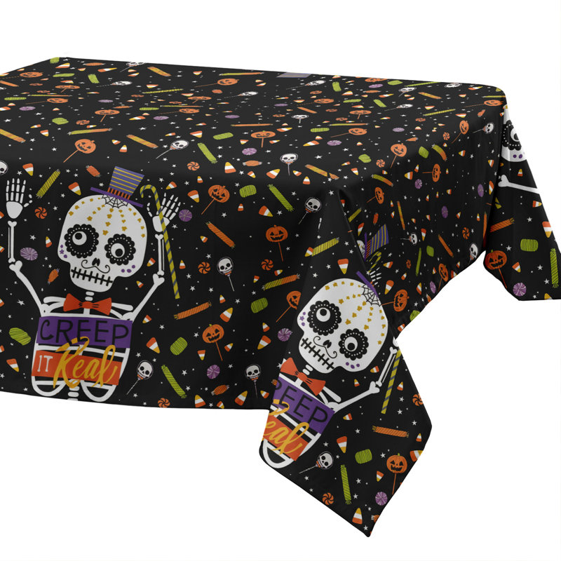 Nappe d'Halloween - tissu résistant aux taches, housse de table infroissable pour décor de salle à manger ou de cuisine