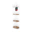 Organisateur de tablette de rangement de salle de bain ovale à 4 niveaux avec détails en bois d'acacia blanc mat-860147657