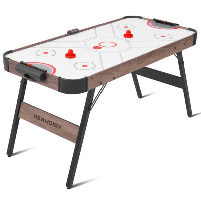 Table de hockey pneumatique 56 po pliable avec pointage électronique précis, moteur puissant, 2 rondelles et 2 poussoirs