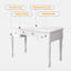 Bureau blanc rectangulaire en bois massif avec 3 tiroirs-1146942314