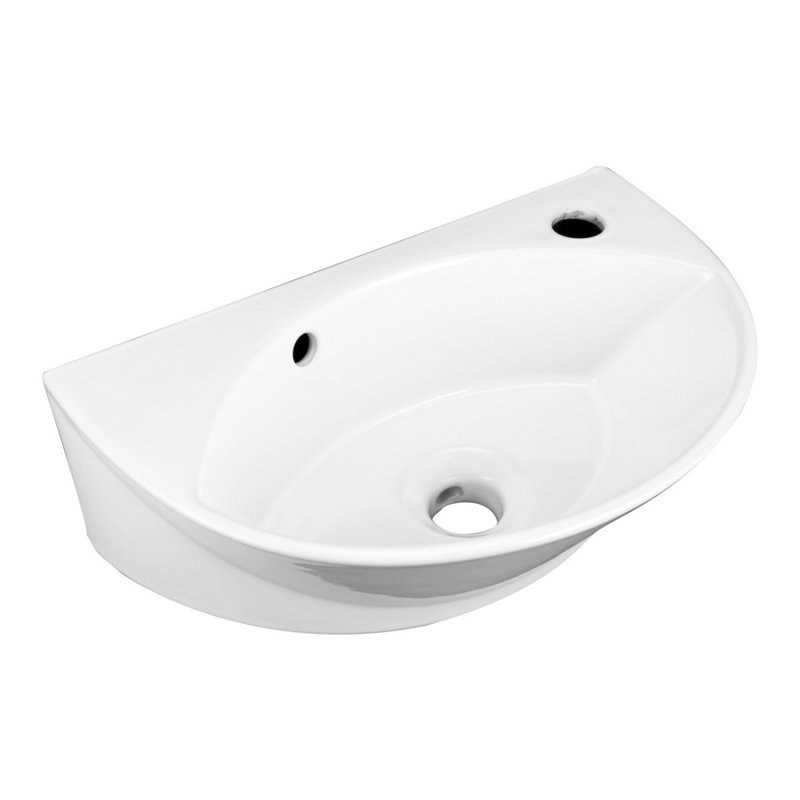 Lavabo de salle de bain mural en porcelaine vitreuse avec trop-plein 17 po