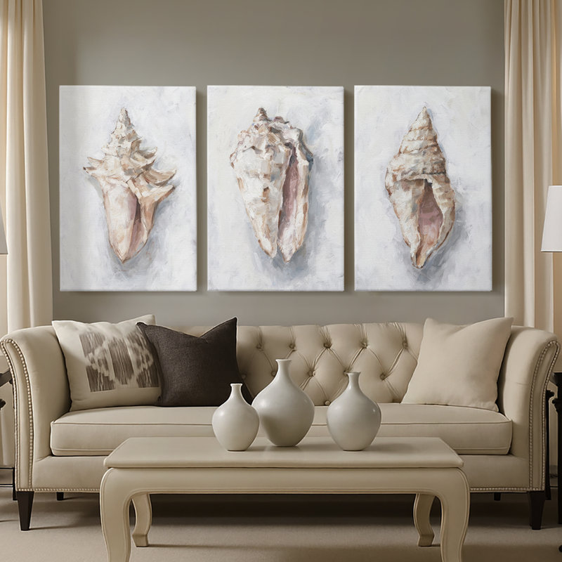 «Tree Texture Triptych I» - Toile tendue avec châssis sur mesure - 3 pièces, H 12 po x l 24 po