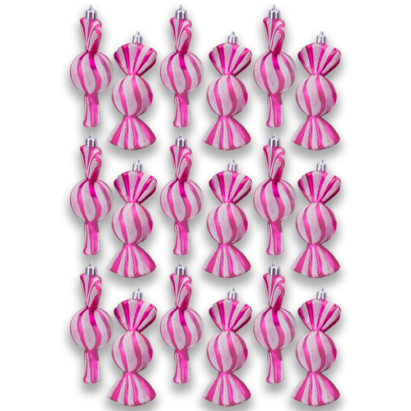 18 Piece Ornament Set, Hot Pink
