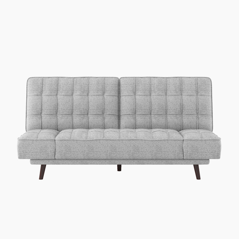 Canapé-lit convertible en chenille avec dossier rabattable 79,5 po Lihi, Gris argenté