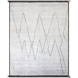 Hand Knotted Wool Area Rug in Ivory And Black