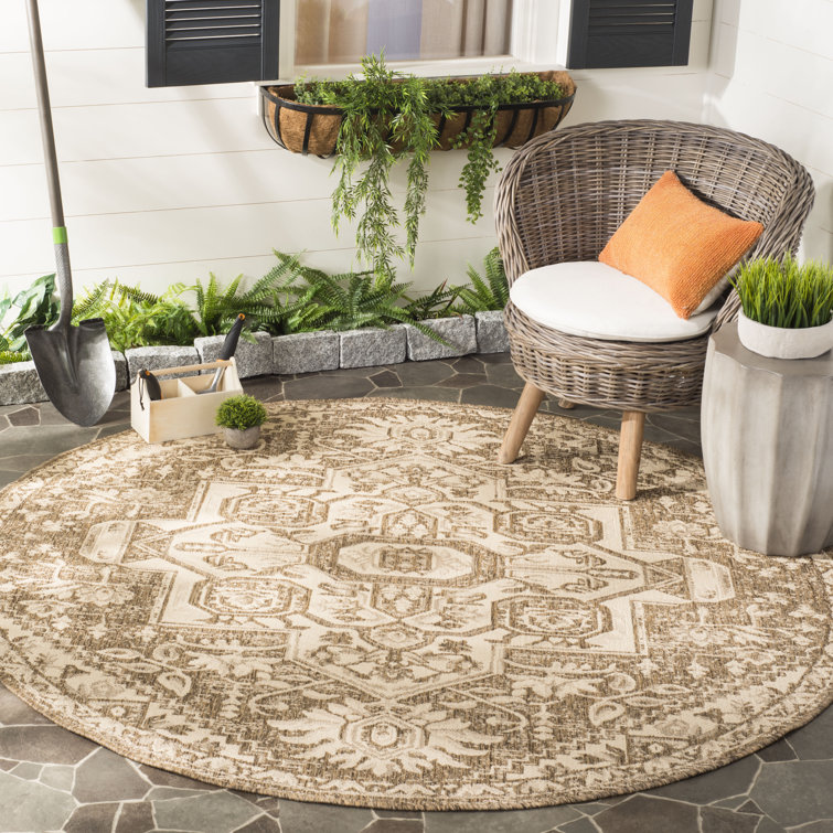 Glass Hooked Cream/Beige Indoor/Outdoor Rug