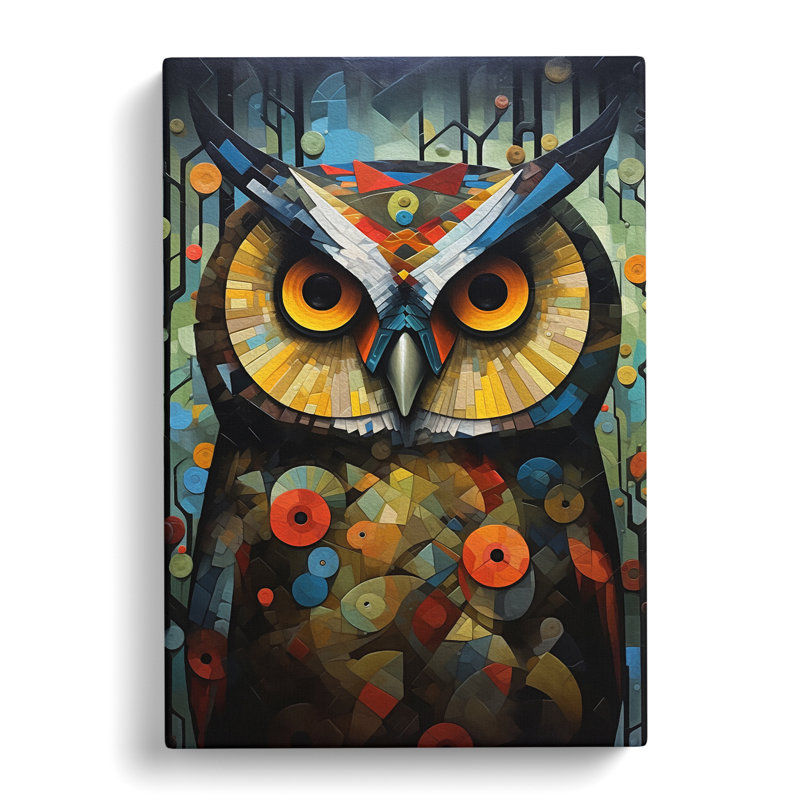 Owl Dadaism - Wrapped Canvas, 76cm H x 50cm W x 3cm D