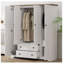 Armoire penderie 4 portes avec 2 tiroirs, blanc-129685196