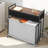 2 Tiers Laundry Sorter, Tall Laundry Hamper With Metal Frame And Wooden Tabletop, 3 Section Rolling Basket Organizer Storage With Ladder Shelves And 600D Oxford Cloth Bags For Dirty Clothes