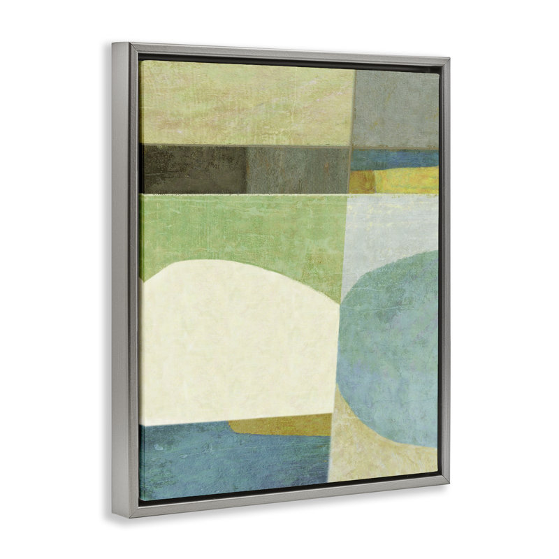 «Subtle Shapes Collage» par Suzanne Nicoll, Cadre flottant gris lustré, H 31 po x l 25 po x P 1,7 po