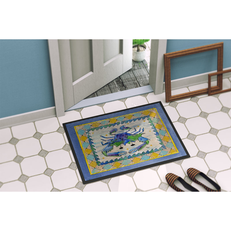 Tapis de porte d’intérieur anti-dérapant crabe, Rectangle 1 pi 6 po x 2 pi 3 po