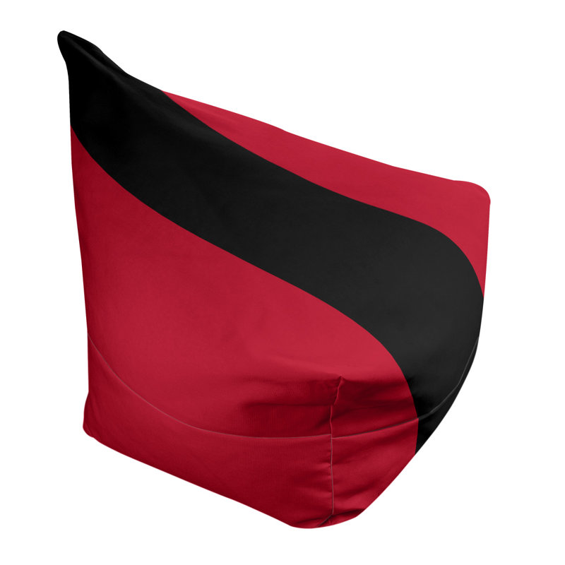 Bean Bag Cover, 42" H x 38" W x 2" D, Red/Black/Red