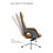 Height-Adjustable Leather Office Chair with Fixed Armrests