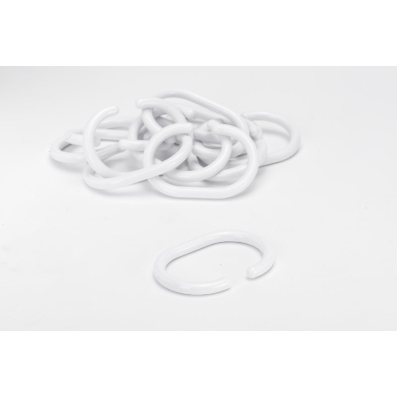 Shower Curtain Hooks, Blanc