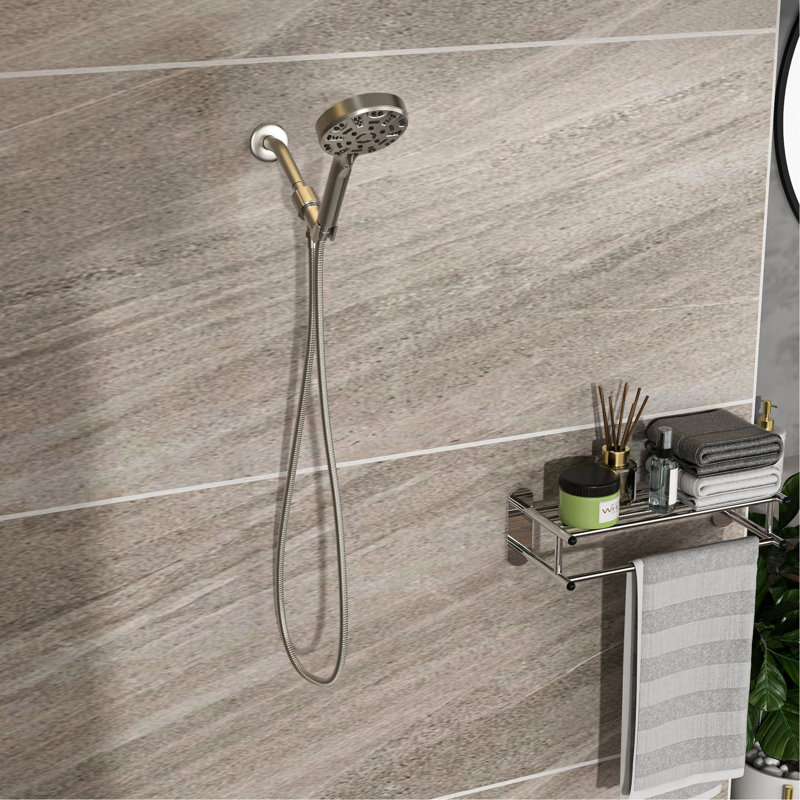 Brushed Nickel Hand Shower With 8 Settings - 59" Stainless Steel Hose, 4.7" Head Transform Your Daily 8 In Head, Hose Elevate Evening