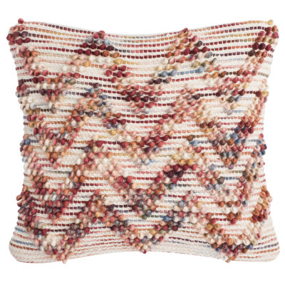 Embroidered Feather Throw Pillow