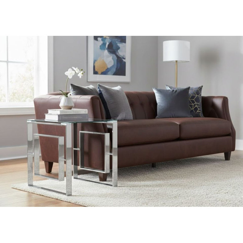 Table d'appoint Brian en argent, Argent argent